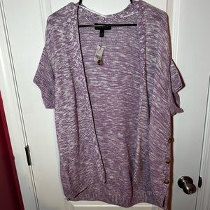 Purple Short Sleeve Lane Bryant Sweater Cardigan